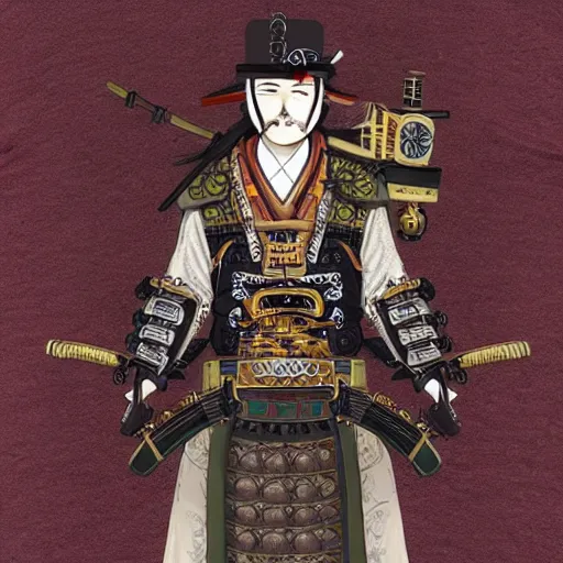 Image similar to a steampunk samurai