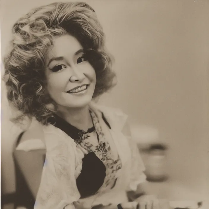 Image similar to studio portrait of japanese dolly parton