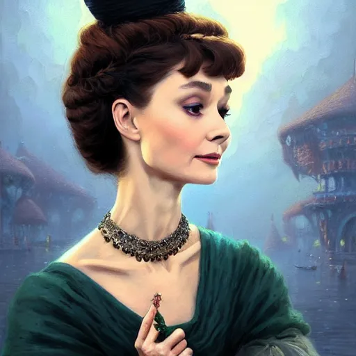 Image similar to audrey hepburn in an epic victorian novel, various backgrounds, intricate, elegant, highly detailed, digital painting, artstation, matte, illustration, art by artgerm, greg rutkowski, loish, rhads, ferdinand knab, makoto shinkai, lois van baarle, ilya kuvshinov, rossdraws, tom bagshaw