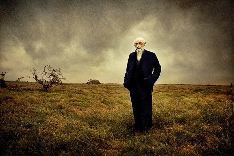 Image similar to “Photo by Robert ParkeHarrison. Old man in a surreal setting.”