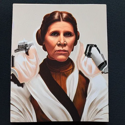 Image similar to leia from star wars painted by michelangelo