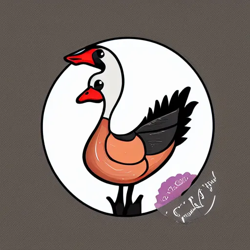 Image similar to cute goose, stylized, full body, detailed digital paint, diecut, sticker