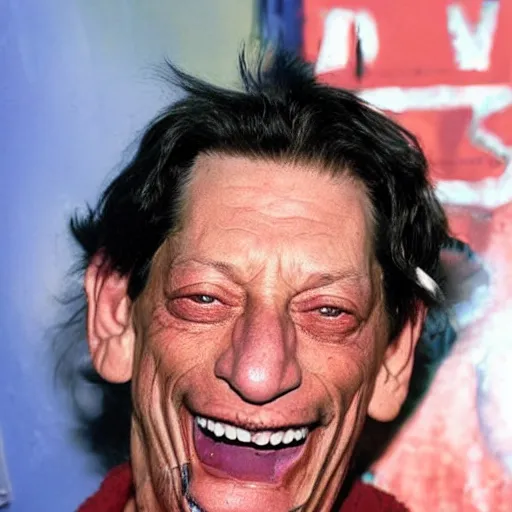 Prompt: jim varney crack addict on the street addicted to crack and doing nasty things for money jim varney skinny aids patient looking for his next fix wanting to smoke a cigarette and break into a car