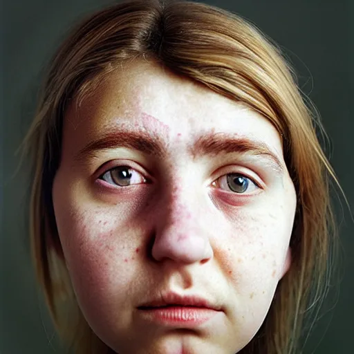 Prompt: Portrait of the 22 year old girl named Buse Tuhan, close-up, by Martin Schoeller