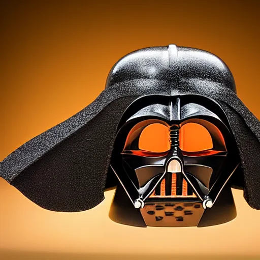 Image similar to darth vader's helmet made in the middle ages, studio photography