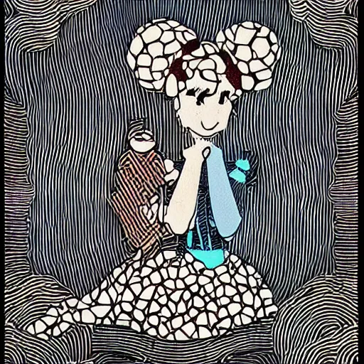 Prompt: kaws companion in the style of audrey kawasaki