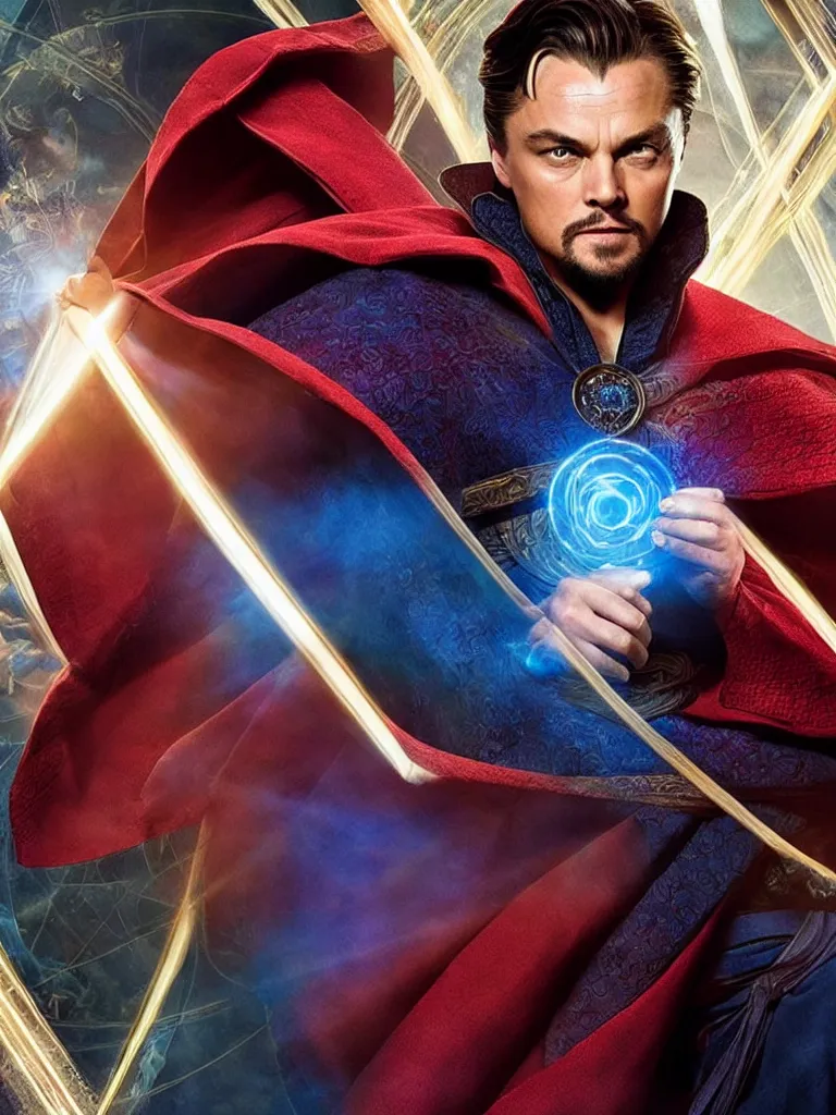 Image similar to Leonardo Di Caprio as Doctor Strange