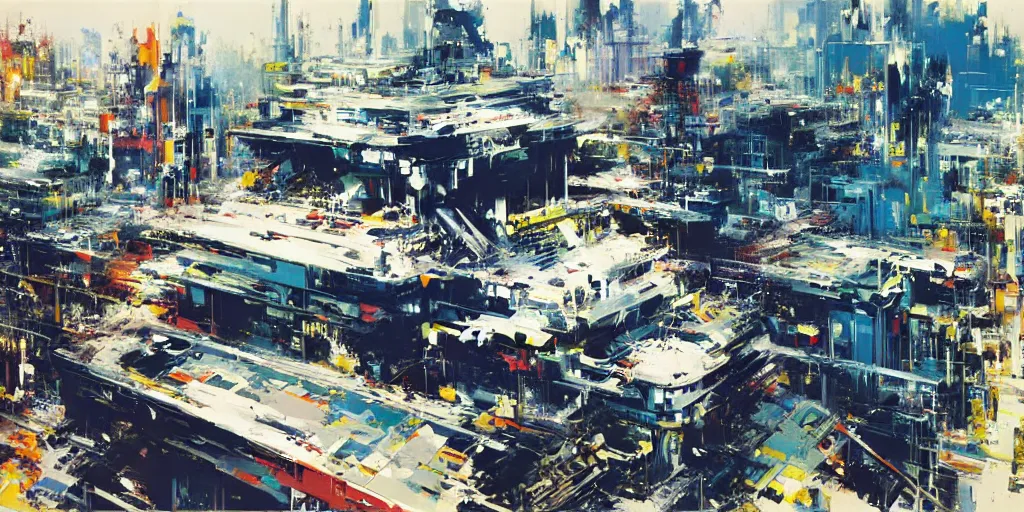 Prompt: google street view of 2. 0 0 0 7, painted by john berkey