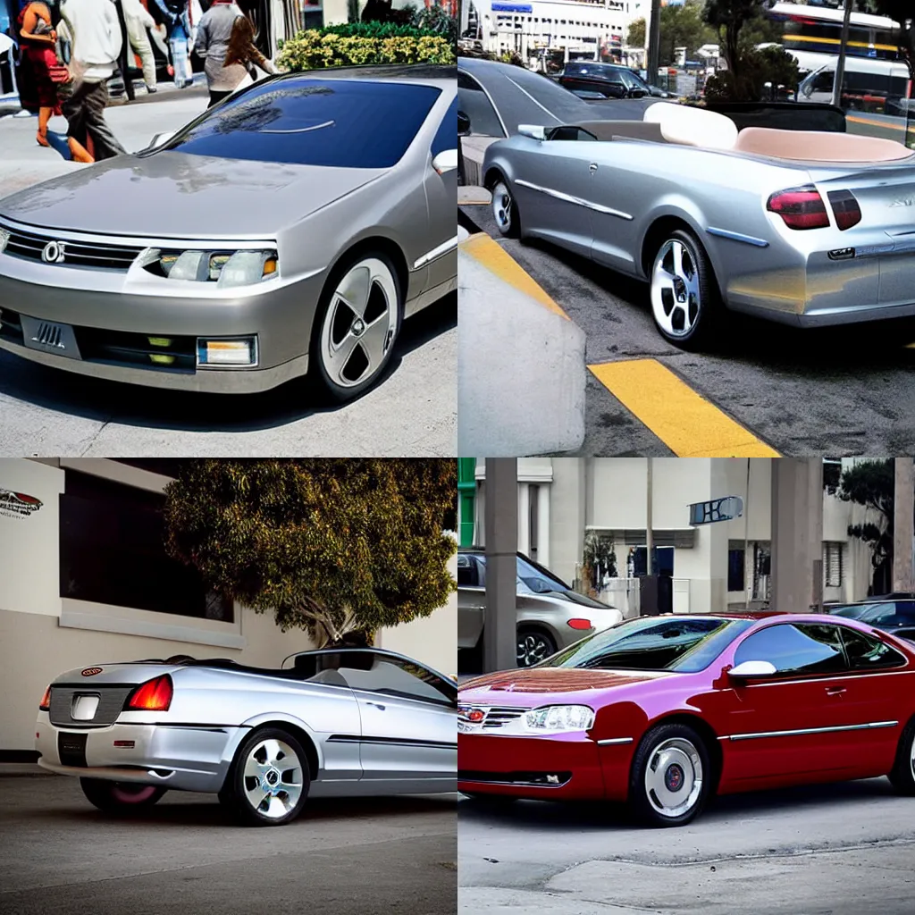 Prompt: oldsmobile alero concept car photographed on the streets of LA