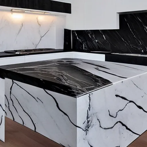 Prompt: “a countertop made of black/white marble”