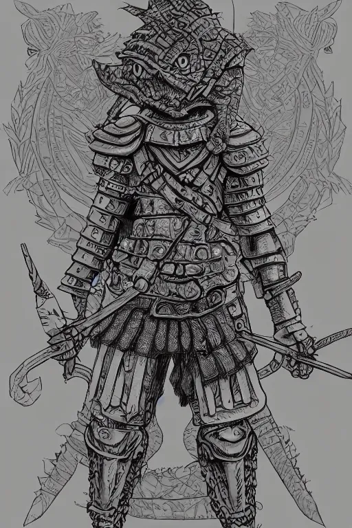 Image similar to human warrior, toad themed armour, bog, symmetrical, highly detailed, digital art, sharp focus, trending on art station, kentaro miura manga art style