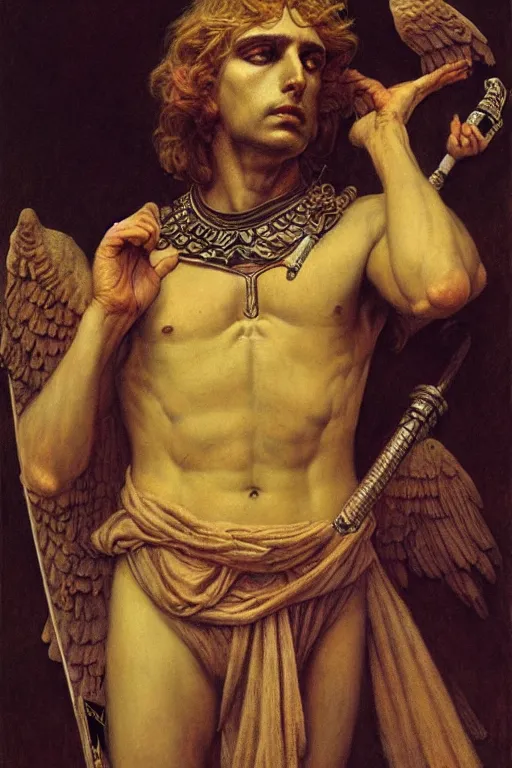 Prompt: an occult art portrait of alexander the great by wayne barlowe, gustav moreau, goward,  Gaston Bussiere and roberto ferri, santiago caruso, and austin osman spare