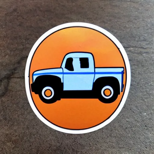 Prompt: cute sticker of an old truck