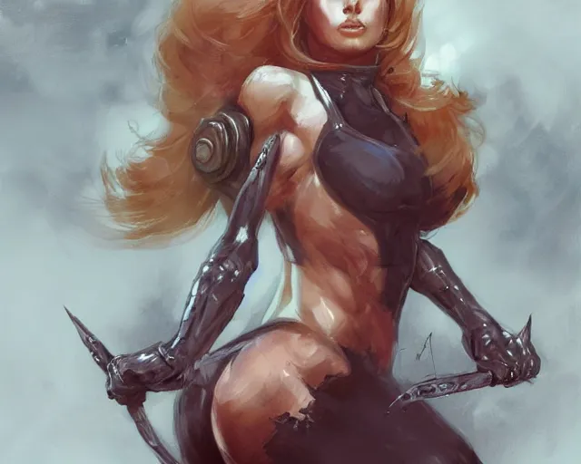 Prompt: portrait of samus aran as a female bodybuilder medieval witch, elegant, fantasy, hd shot, digital portrait, beautiful, artstation, comic style, by artgerm, guy denning, jakub rozalski, magali villeneuve and charlie bowater