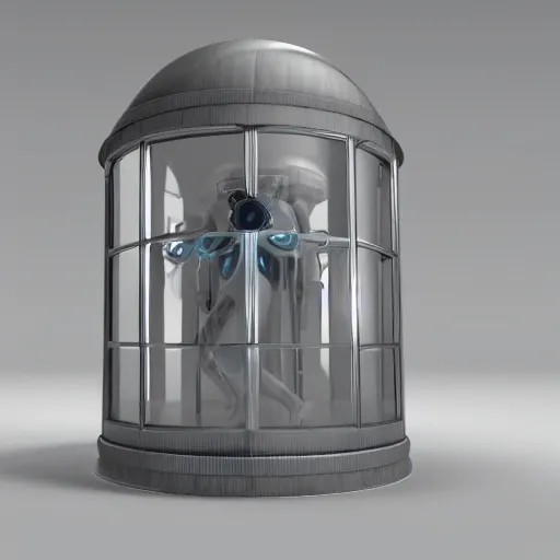 Prompt: cryogenics chamber concept by caetis on deviantart description, this was a quick concept and model for an idea i had. maya, 3 ds max, photoshop, vray