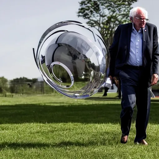 Image similar to bernie sanders in intimidating futuristic halo battle armor, bloom, stunning