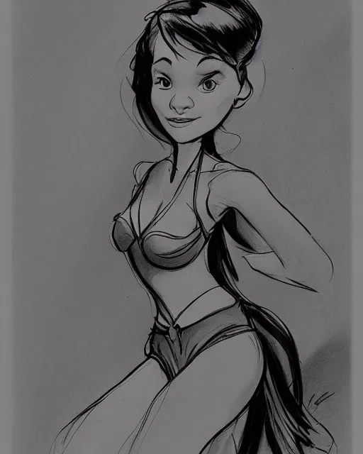 Image similar to sketch by glen keane, black and white illustration by glen keane, concept art, artstation, disney 1 9 9 0