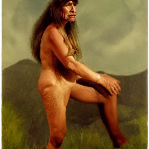 Image similar to Marjorie Taylor Green as a neanderthal