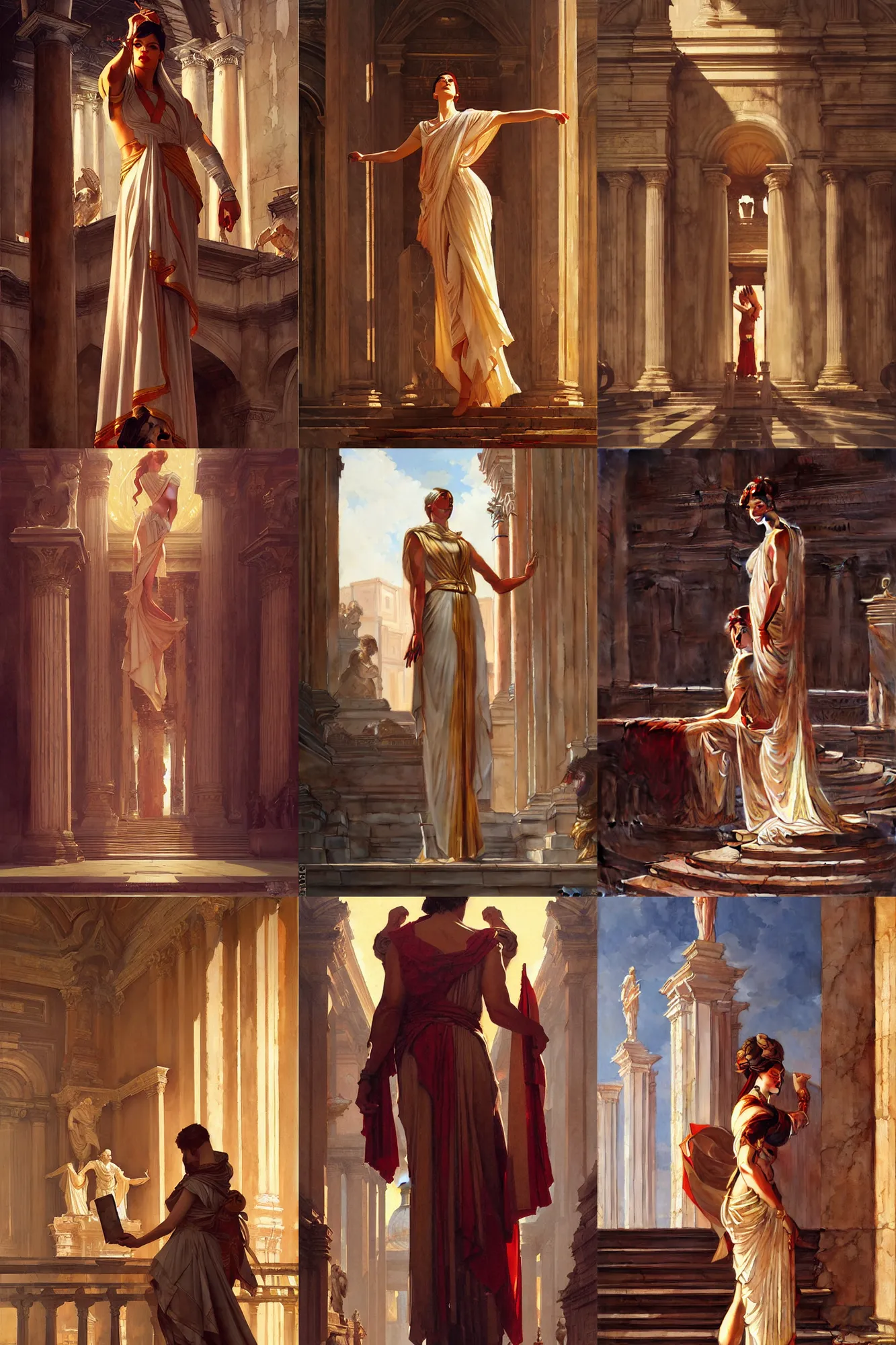 Prompt: temple, rome, painting by greg rutkowski, j. c. leyendecker, artgerm