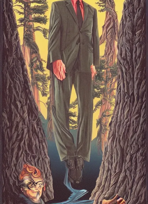 Prompt: twin peaks movie poster art by david mann