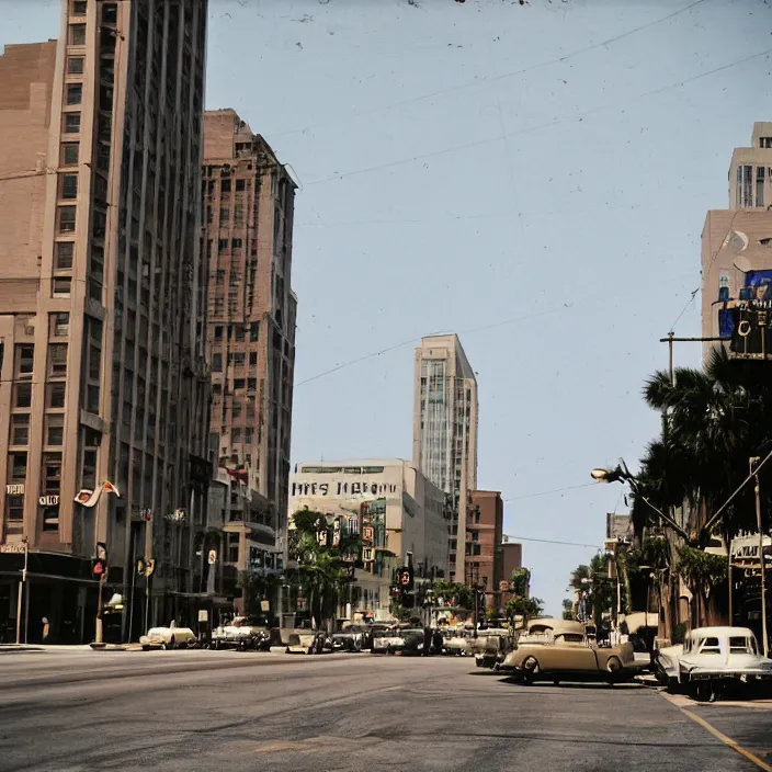 Image similar to color photograph, downtown jacksonville florida, 1 9 5 5, canon eos c 3 0 0, ƒ 1. 8, 3 5 mm, 8 k, medium - format print