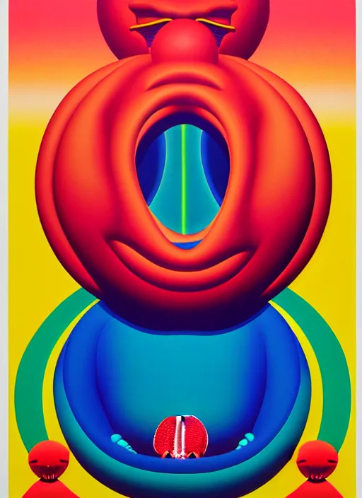 Image similar to inflated devil by shusei nagaoka, kaws, david rudnick, airbrush on canvas, pastell colours, cell shaded, 8 k