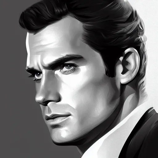 Prompt: henry cavill as james bond, portrait, highly detailed, digital painting, artstation, concept art, sharp focus, illustration, art