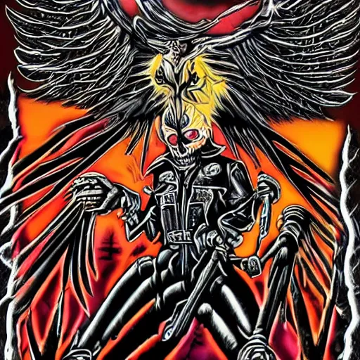 Image similar to judas priest in death metal art style