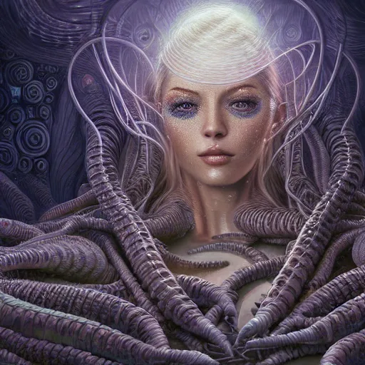 Prompt: ultra realist intricate detailed painting of a single attractive female in a cryopod sleeping with rows of pods, sci - fi, very intricate details, 8 k resolution, volumetric lighting, artstyle keith thompson, award winning