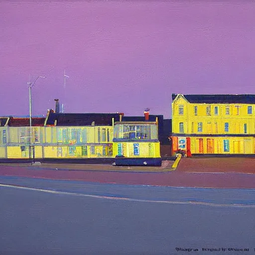 Prompt: North Laines Brighton , evening painted by Wayne Thiebaud
