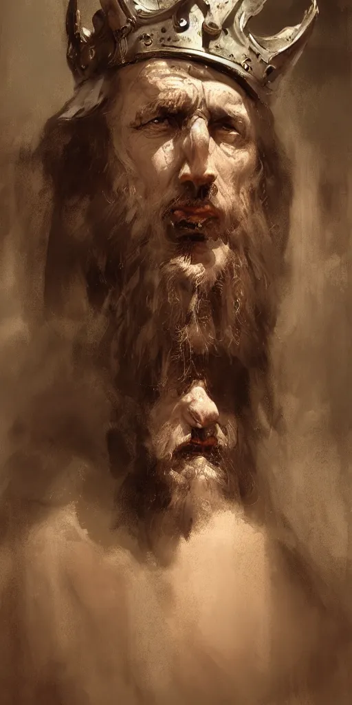 Image similar to a character study of the ancient historical biblical evil pagan king ahab of Israel by craig mullins and marc simonetti, Ross Tran and WLOP, by Andrew Wyeth and Gerald Brom, In the style of John singer Sargent and James gurney, ARTSTATION, cgsociety, polycount, character design, CINEMATIC, AWE INSPIRING, BEAUTIFUL, ART GERM