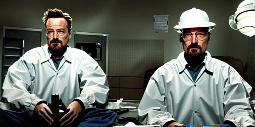 Image similar to Matthew Perry as Walter White on on the set of Breaking Bad, 90mm