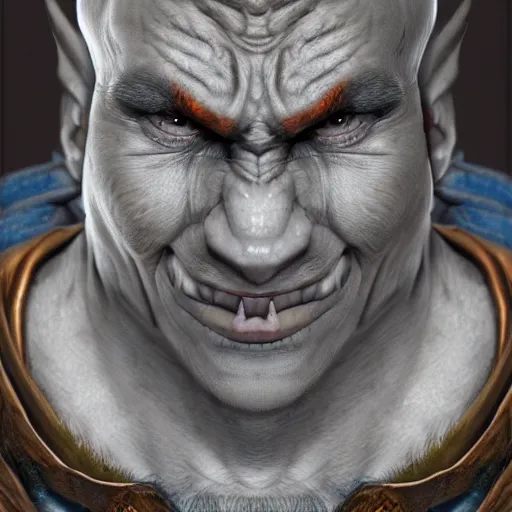 Image similar to a detailed portrait of an orc boy child, art illustration, incredibly highly detailed and realistic, 8 k, sharp focus