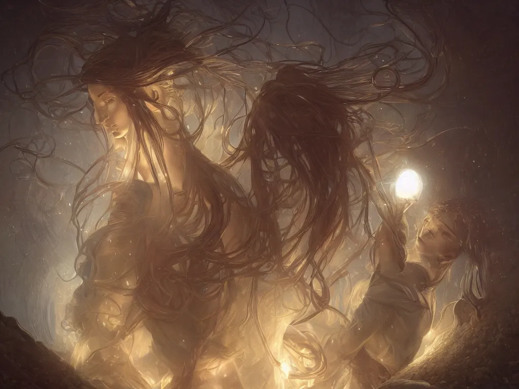 Image similar to A lifeform made out of electricity and light, digital painting, artstation, concept art, soft light, hdri, smooth, sharp focus, illustration, fantasy, intricate, elegant, highly detailed, D&D, matte painting, in the style of Greg Rutkowski and Alphonse Mucha and artemisia, 8k, highly detailed, jurgens, rutkowski, bouguereau, pastoral, rustic, georgic, detailed concept art, illustration, colorful pastel, painting, detail, ultra detailed, digital art, 4K,