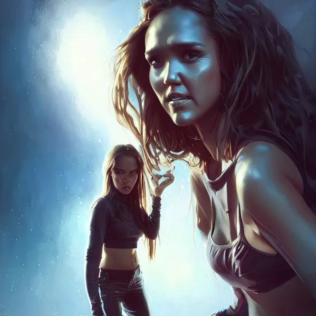 Prompt: the thing jessica alba john carpenter by stanley artgerm lau, wlop, rossdraws, frank frazetta, andrei riabovitchev, marc simonetti