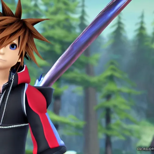 Prompt: Sora from Kingdom Hearts,CG,cutscene