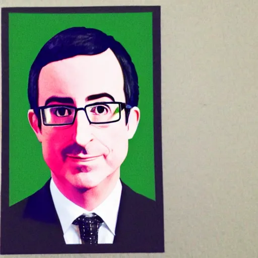 Prompt: john oliver!! portrait, in the style of origami