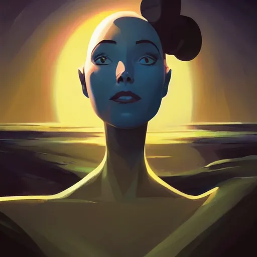 Image similar to face icon stylized minimalist the day the earth stood still 1 9 5 1, loftis, cory behance hd by jesper ejsing, by rhads, makoto shinkai and lois van baarle, ilya kuvshinov, rossdraws global illumination