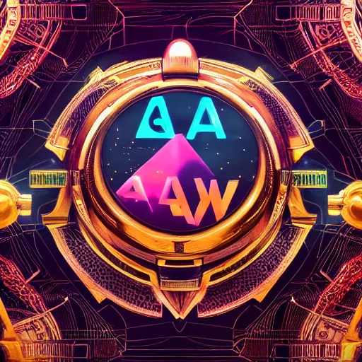 Image similar to a and w vaporwave logo, digital art, cosmic, 3 d high definition, trending on art station, photorealistic, high resolution, 8 k, octane, hyper detailed, insane details, intricate, elite, ornate, elegant trend, highly detailed and intricate, sharp focus, photography, unreal engine