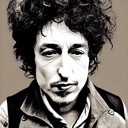 Image similar to scandinavian design of bob dylan by paul rand