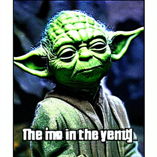 Prompt: yoda living on planet earth in the year 1 9 9 3