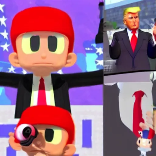 Prompt: donald trump in splatoon