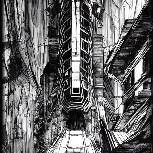 Image similar to piece of tsutomu nihei architecture