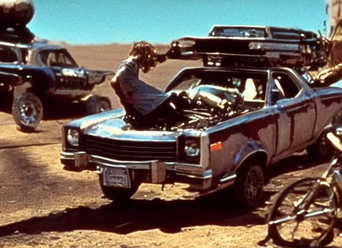 Image similar to El Camino scene from the 1979 science fiction film Muppet Mad Max