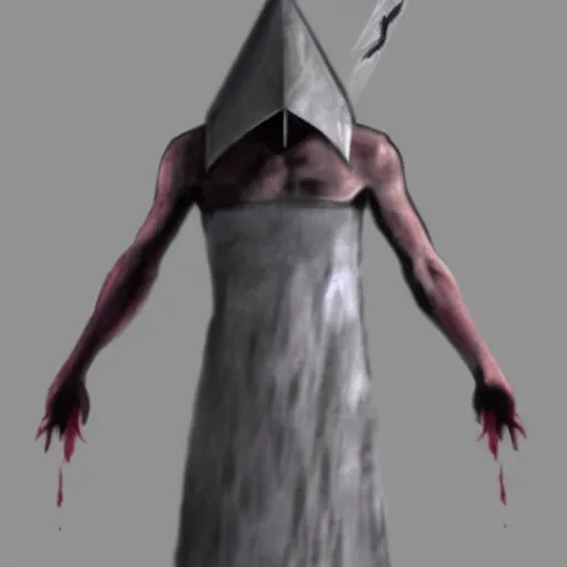 Prompt: White Pyramid head from Silent hill