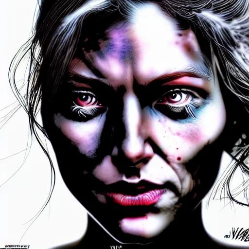 Prompt: a highly detailed beautiful woman fading away, comic book cover art, in the style of todd mcfarlane and jack kirby, digital photography, photorealistic, realistic, extreme detail