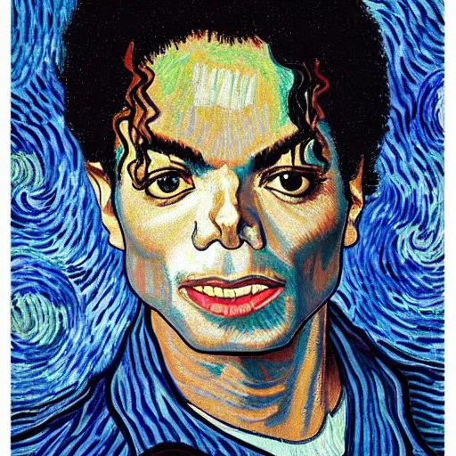 Prompt: michael jackson portrait highly detailed van gogh style