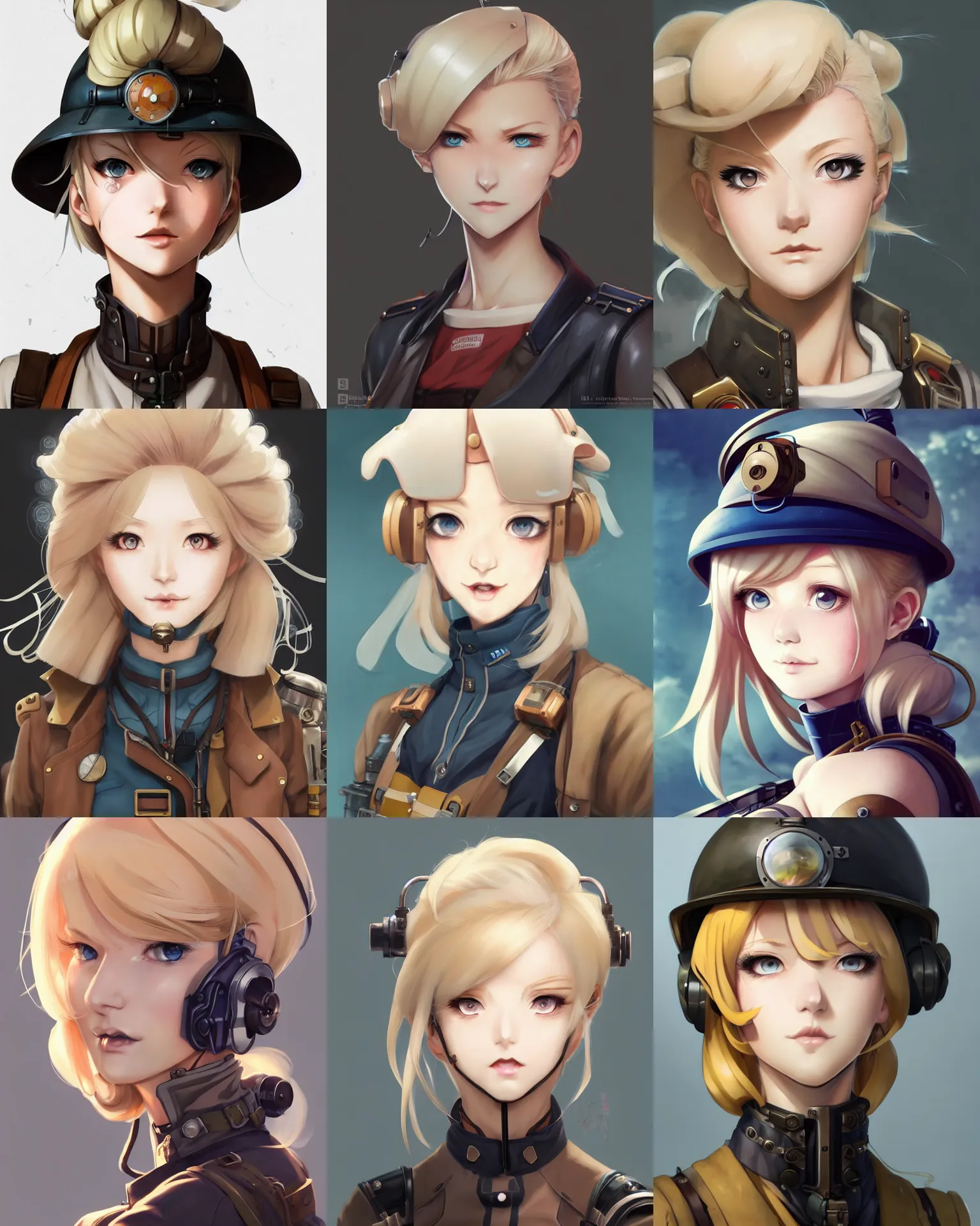 Prompt: character concept art of a dieselpunk woman engineer | | blonde, anime, close up, cute - fine - face, pretty face, realistic shaded perfect face, fine details by hyeyoung kim, stanley artgerm lau, wlop, rossdraws, james jean, andrei riabovitchev, marc simonetti, and sakimichan, trending on artstation