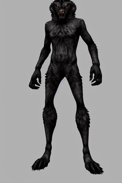 Image similar to werewolf, full body render, trending on artstation, high resolution