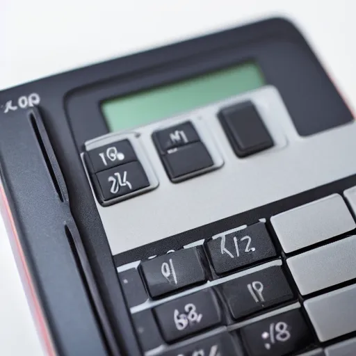 Image similar to photo still of futuristic calculator, 8 k, 8 5 mm f 1. 8